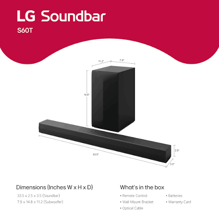 ساوند بار LG S60T ‏3.1