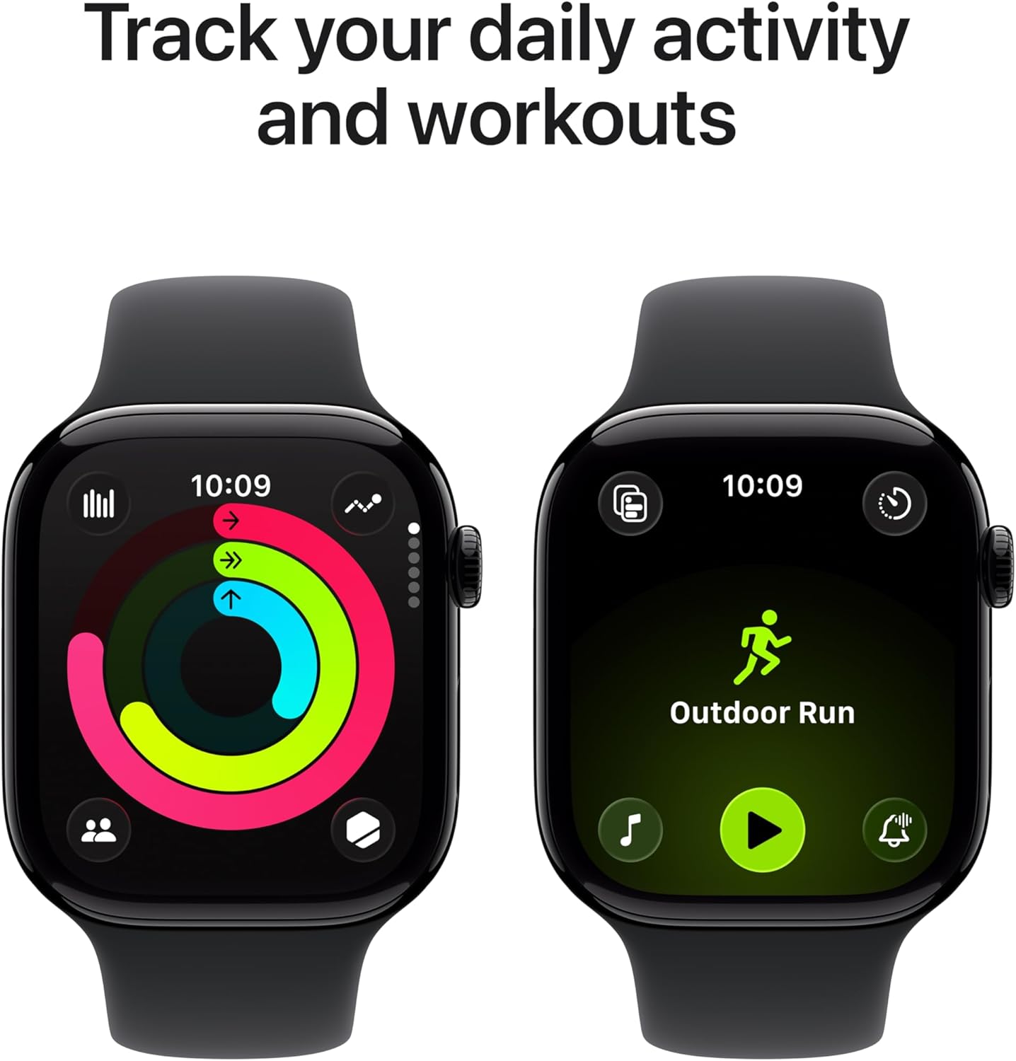 Apple Watch Series 11 GPS 46mm Jet Black Aluminium Case With Black Sport Band MEUW4 S/M