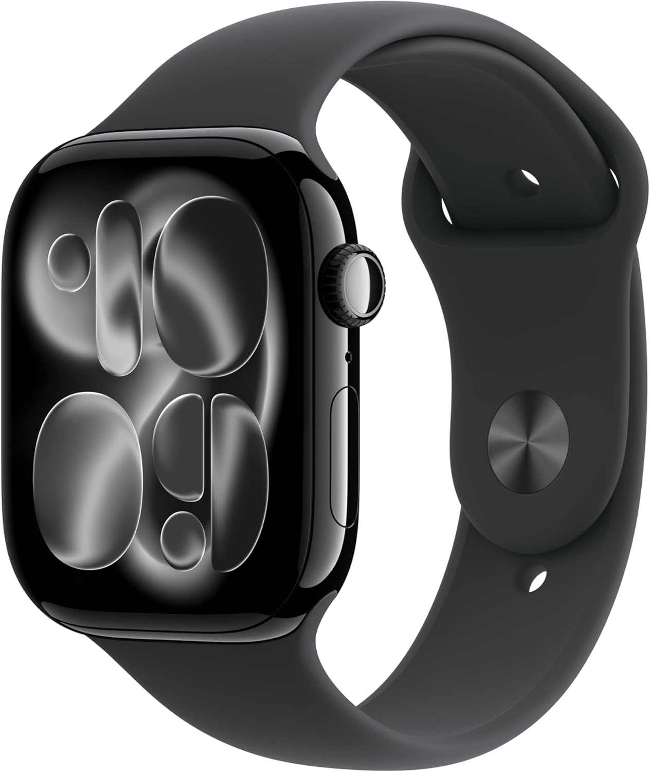 Apple Watch Series 11 GPS 46mm هيكل ألمنيوم Jet Black مع سوار Black Sport ‏(MEUW4) S/M