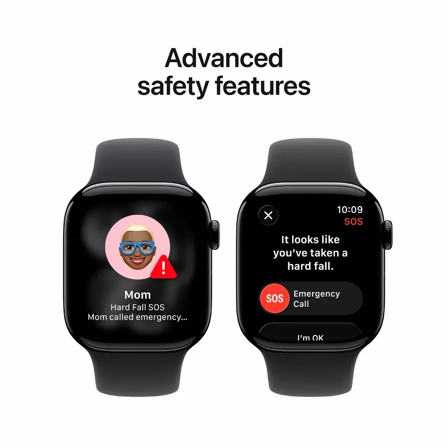 Apple Watch Series 11 GPS 46mm Jet Black алюминиевый корпус с ремешком Black Sport (MEUX4) M/L