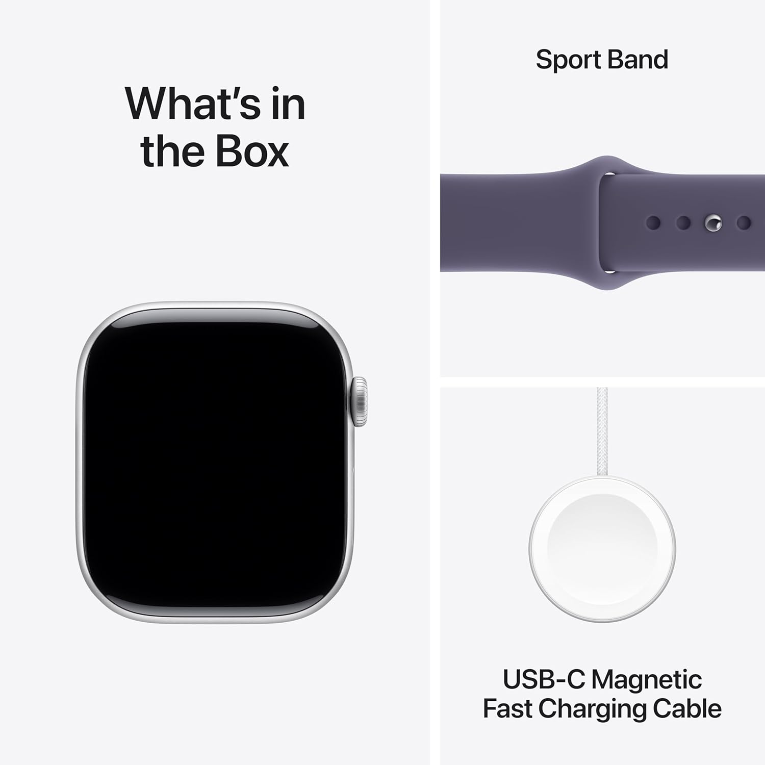 Apple Watch Series 11 GPS 46mm Silver алюминиевый корпус с ремешком Purple Fog Sport (MEVA4) M/L