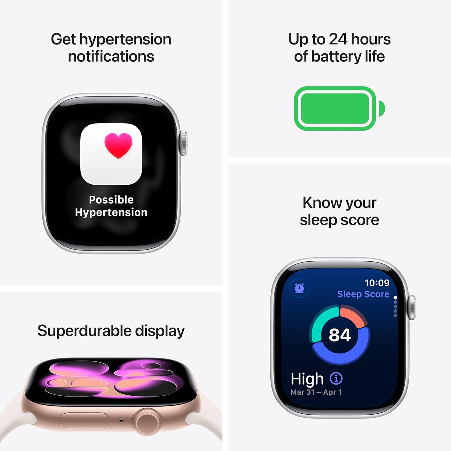 Apple Watch Series 11 GPS 46mm Silver алюминиевый корпус с ремешком Purple Fog Sport (MEVA4) M/L