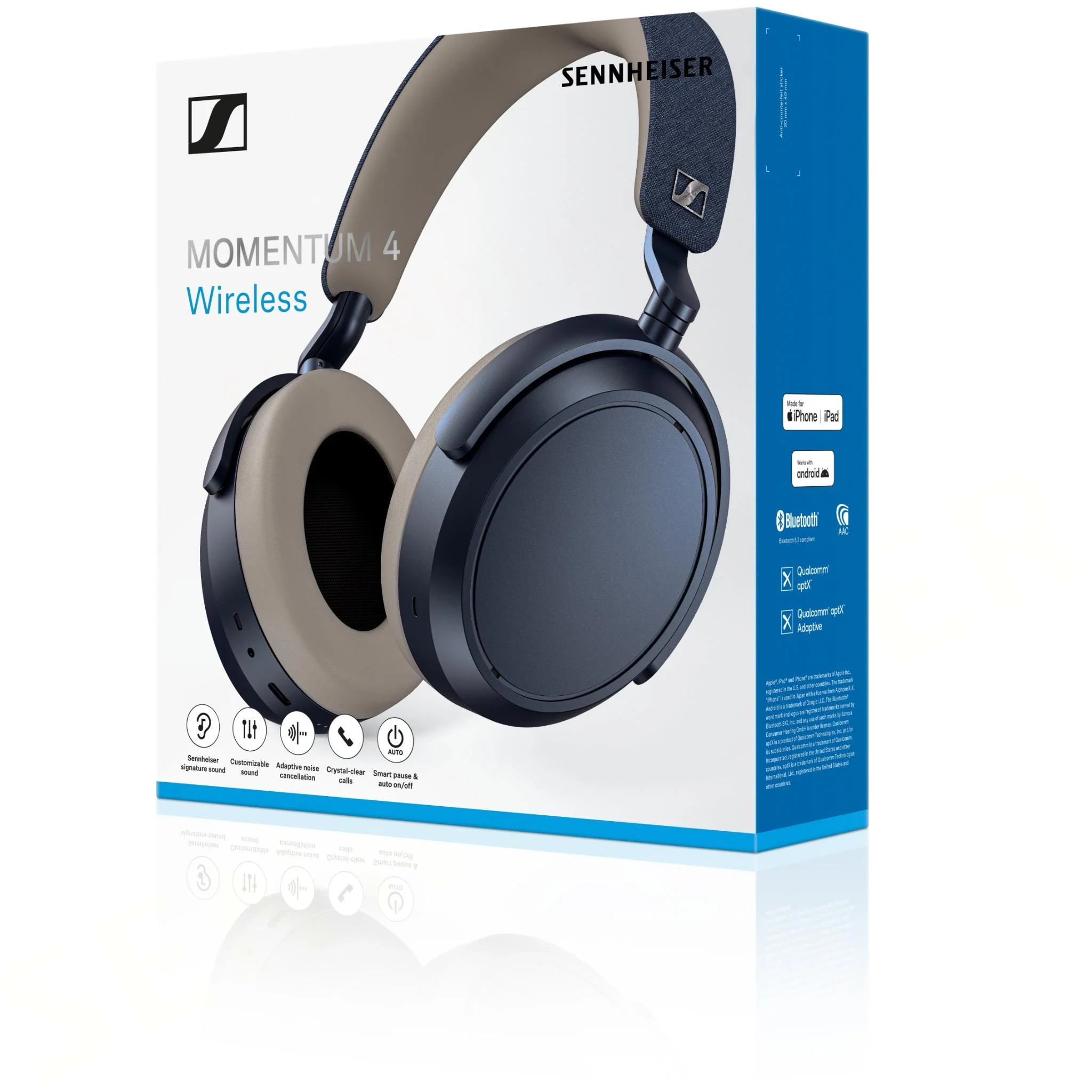سماعة رأس بلوتوث Sennheiser Momentum 4 بلون الدنيم (700386)