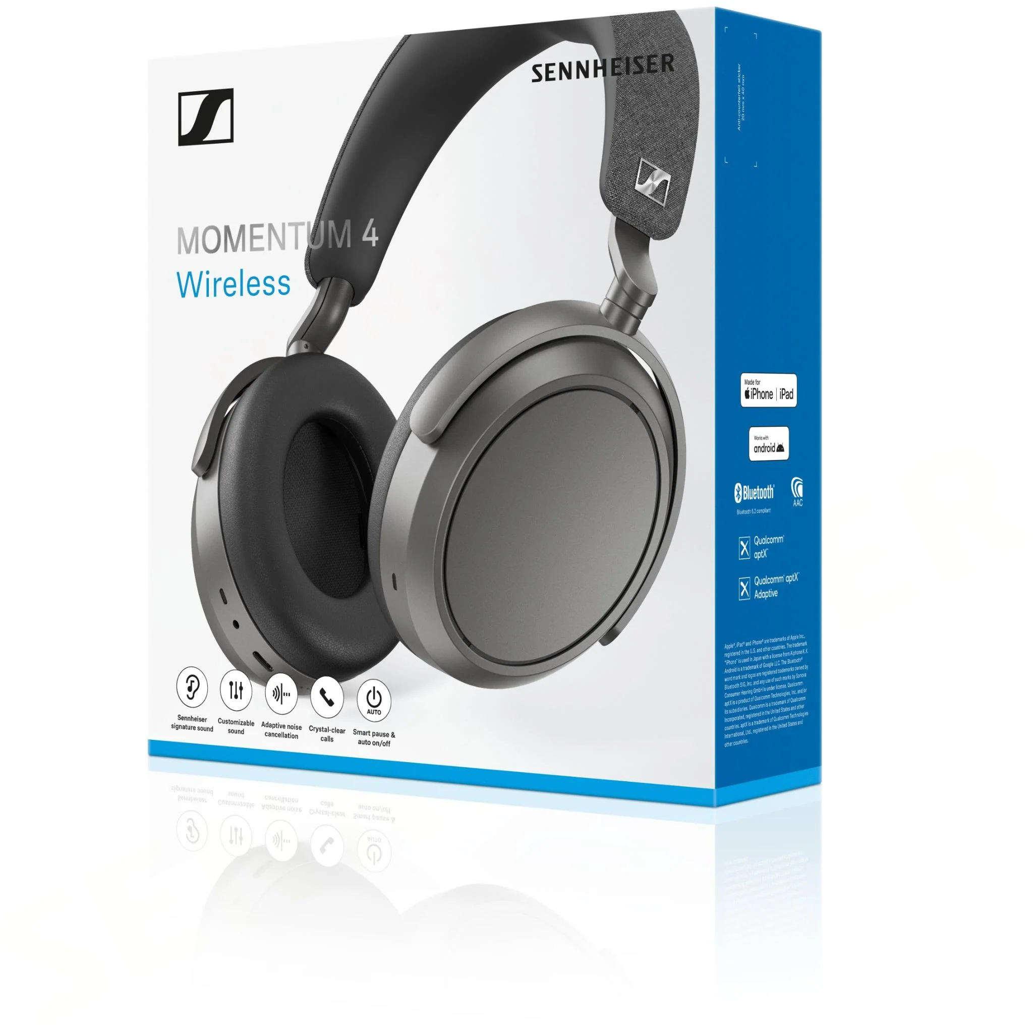 سماعة رأس بلوتوث Sennheiser Momentum 4 بلون الجرافيت (700383)