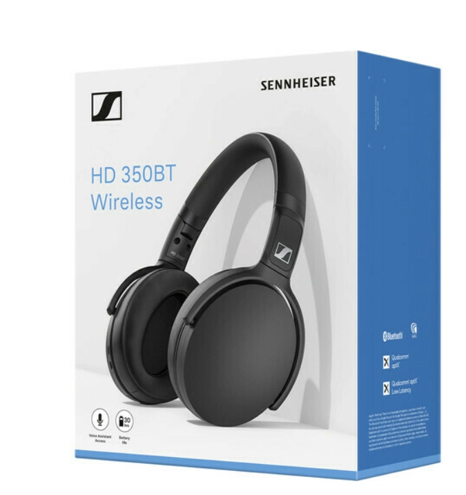 سماعة رأس لاسلكية Sennheiser HD 350BT باللون الأسود (508384)