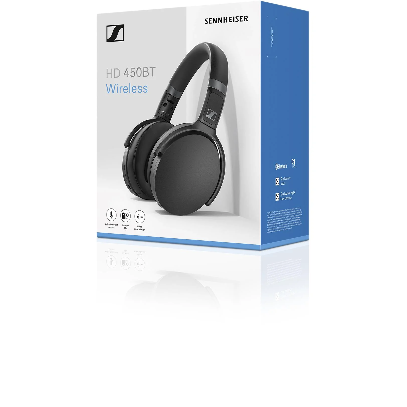سماعة رأس لاسلكية Sennheiser HD 450BT باللون الأسود (508386)