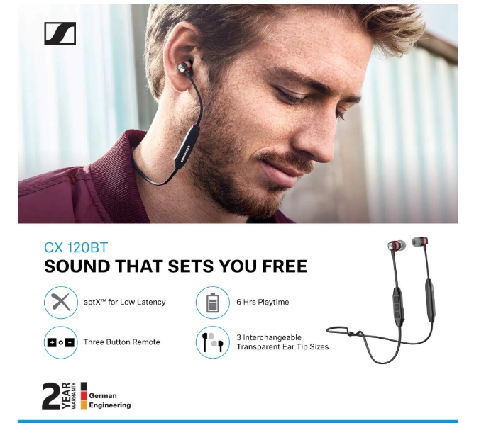 سماعات أذن لاسلكية Sennheiser CX 120BT (508967)