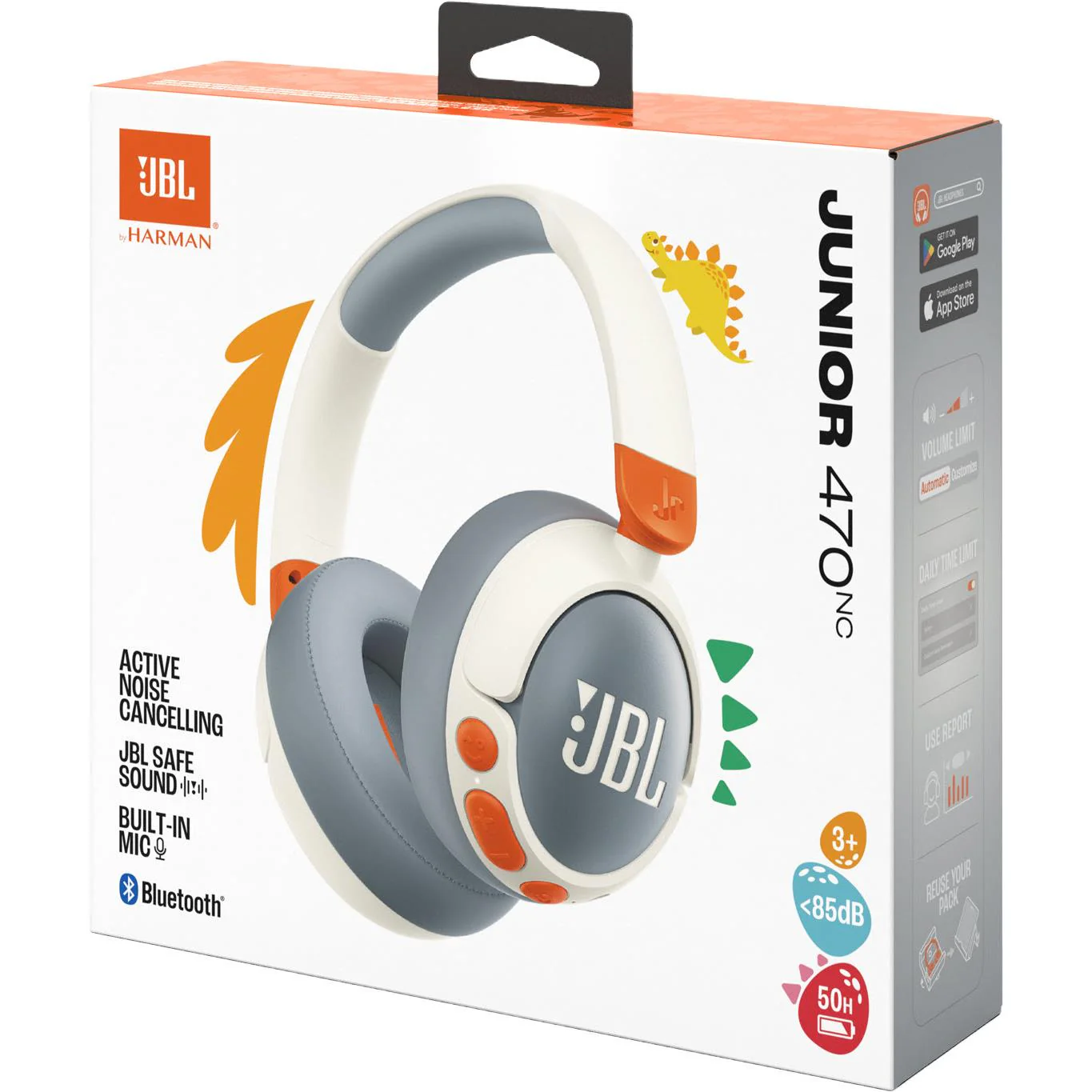 Детские беспроводные наушники JBL Jr 470NC, Белые