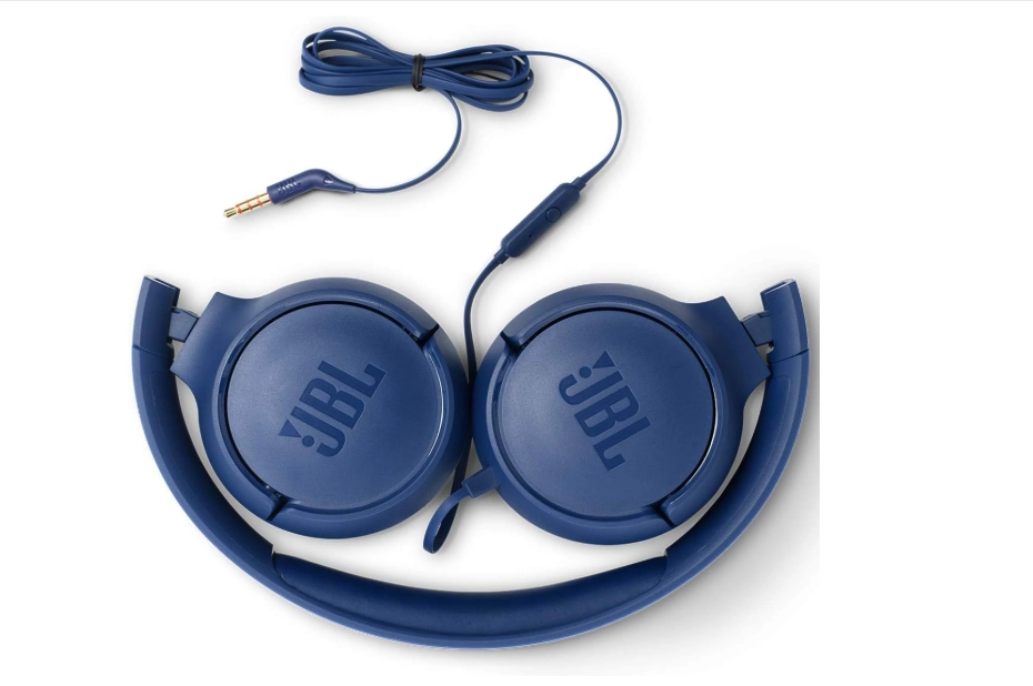 JBL T500 Wired On-Ear Headphones,blue