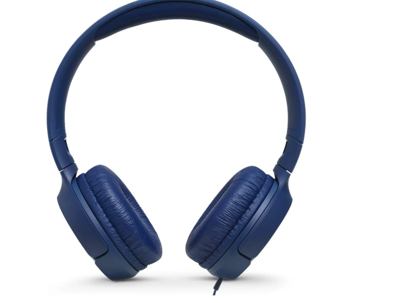JBL T500 Wired On-Ear Headphones,blue