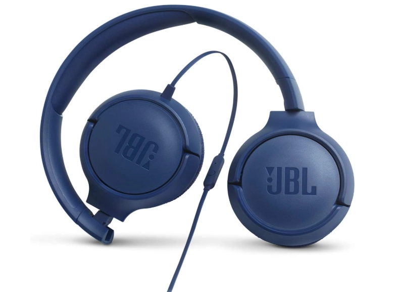 JBL T500 Wired On-Ear Headphones,blue