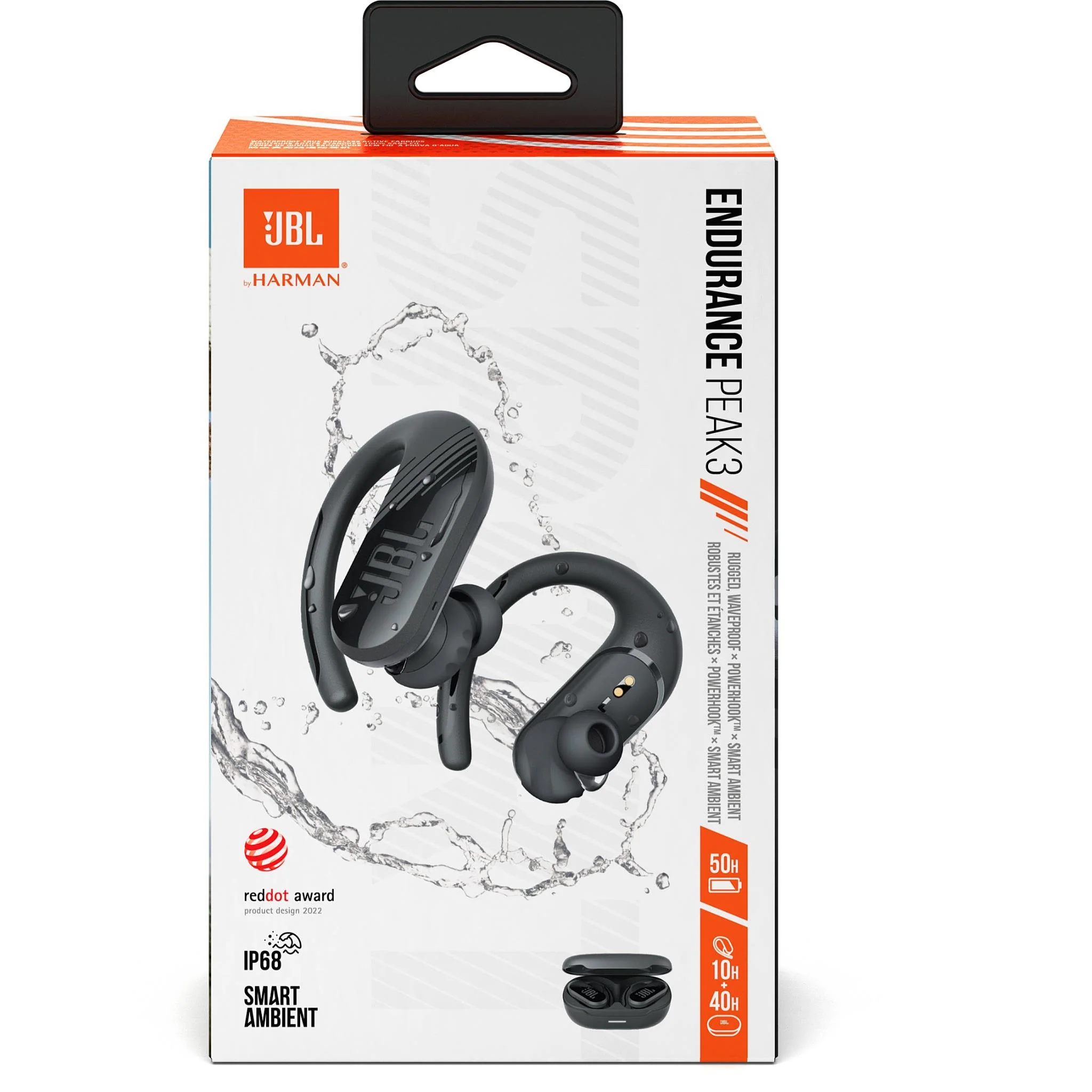 سماعات أذن لاسلكية JBL Endurance Peak 3 باللون الأسود (JBLENDURPEAK3BLK)