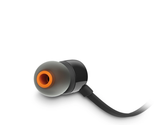 سماعات أذن سلكية داخل الأذن JBL T110 باللون الأسود
