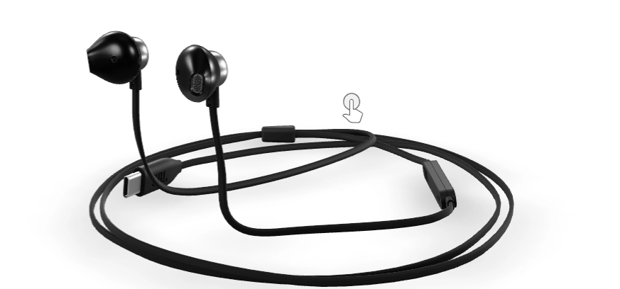 Проводные внутриканальные наушники JBL T305C, Чёрные