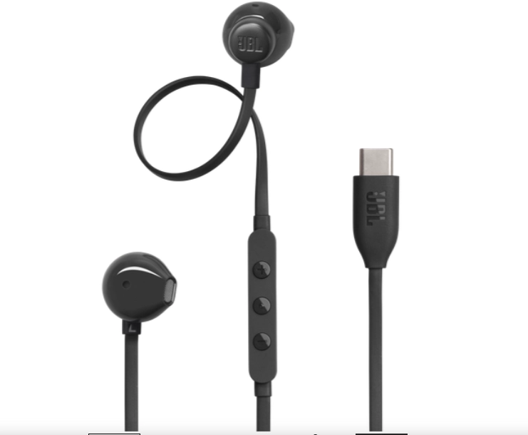سماعات أذن سلكية داخل الأذن JBL T305C باللون الأسود