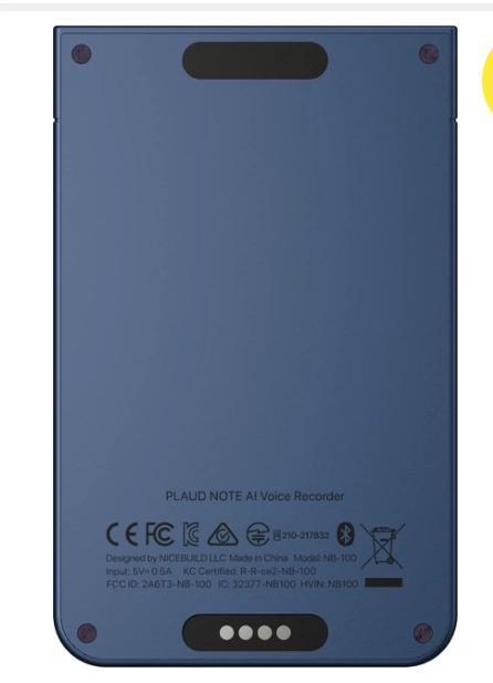Портативный диктофон Plaud Note NB-100, тёмно-синий