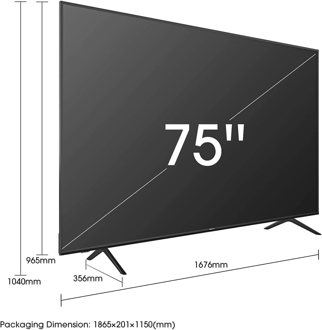 تلفزيون Hisense ذكي 75 بوصة LED 4K UHD موديل A62QS