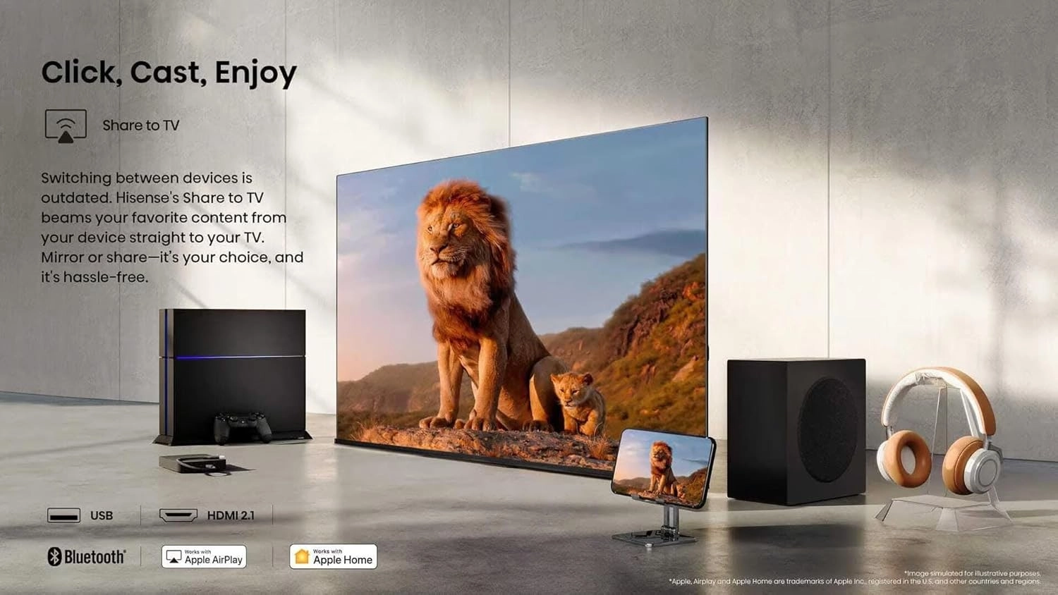تلفزيون Hisense ذكي 65 بوصة LED 4K UHD موديل A61Q