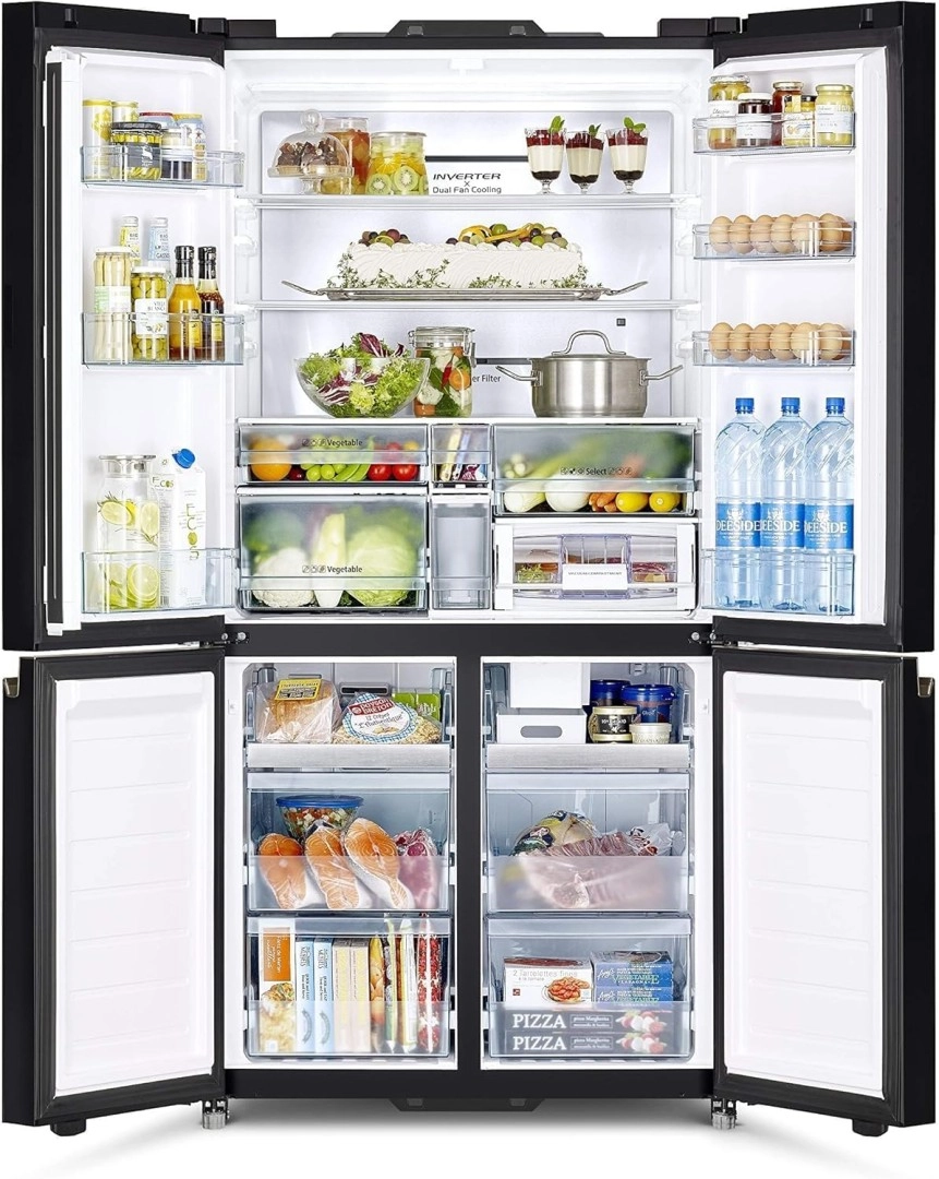 Hitachi Side-by-Side Refrigerator 720L Glass Black (RWB720VUK04GBK)