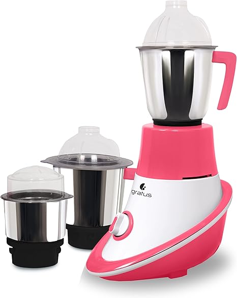 مطحنة Gratus ‏600 واط مع 3 أوعية ستانلس ستيل ومحرك نحاسي (GMG6503TI)