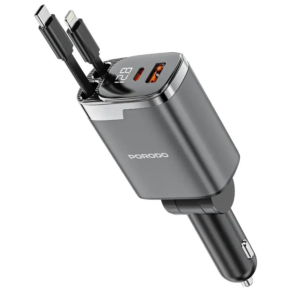 شاحن سيارة Porodo 111W Lightning & Type-C