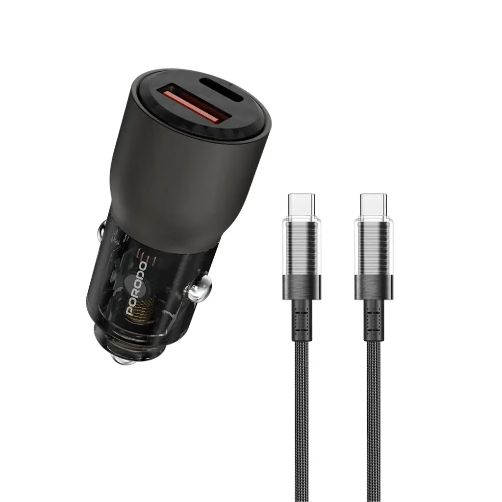 شاحن سيارة شفاف Porodo 95W USB-C