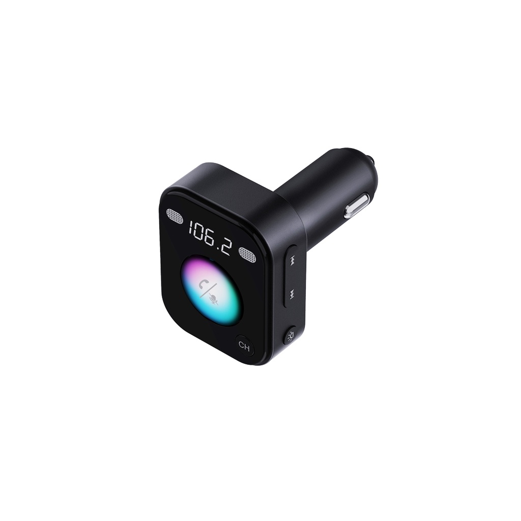 مرسل FM وشاحن سيارة Porodo Dual Microphone