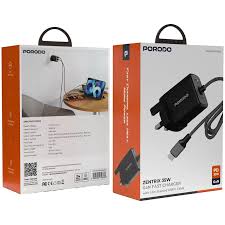 Porodo ZENTRIX 35W GaN Fast Charger with 1.5m Braided USB-C Cable