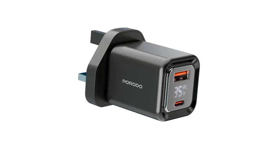 Porodo Dual-Port Digital Display Quick Charger