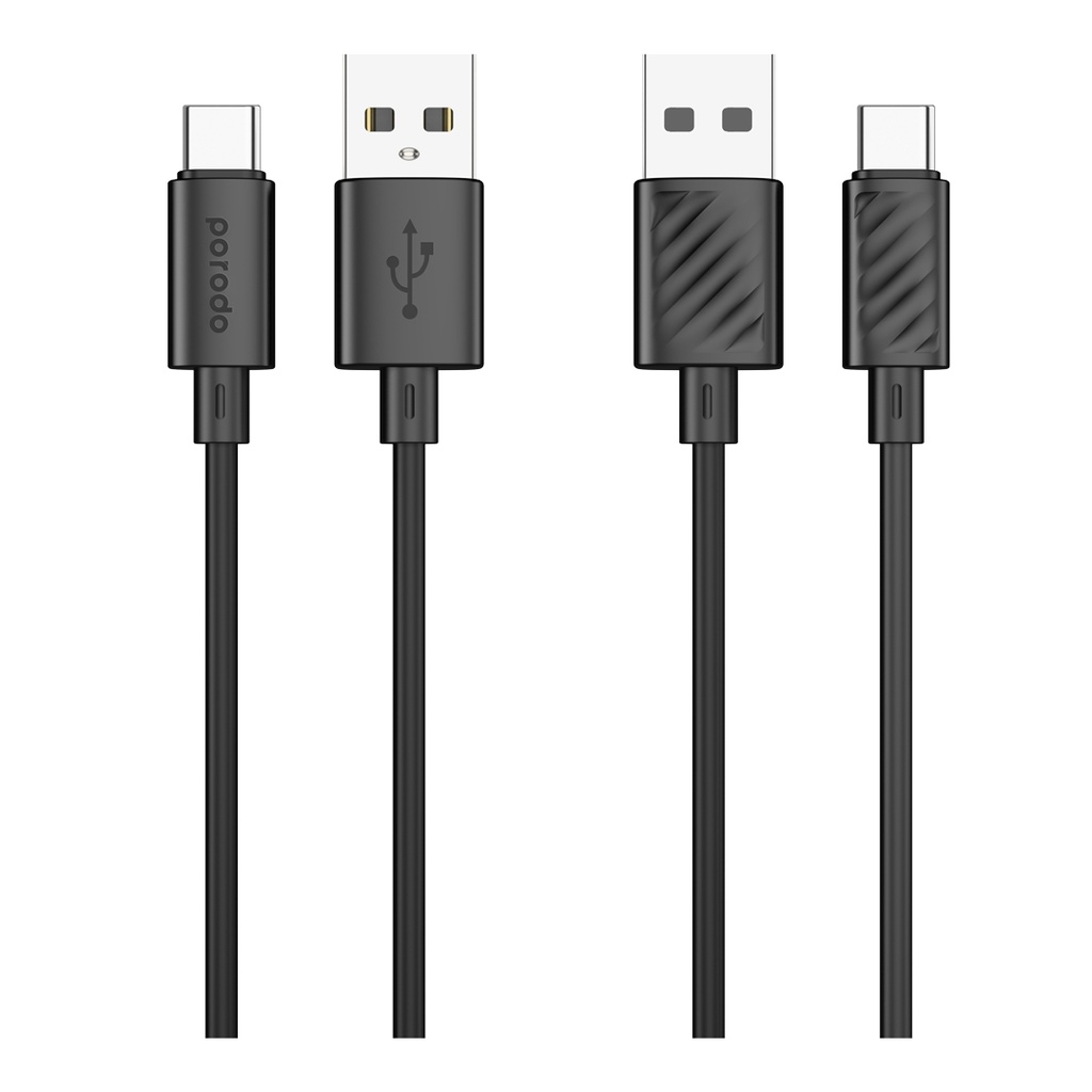 Porodo Blue USB-A to USB-C Cable 3A Fast Charge 1.2M (PB-3AACC-BK)