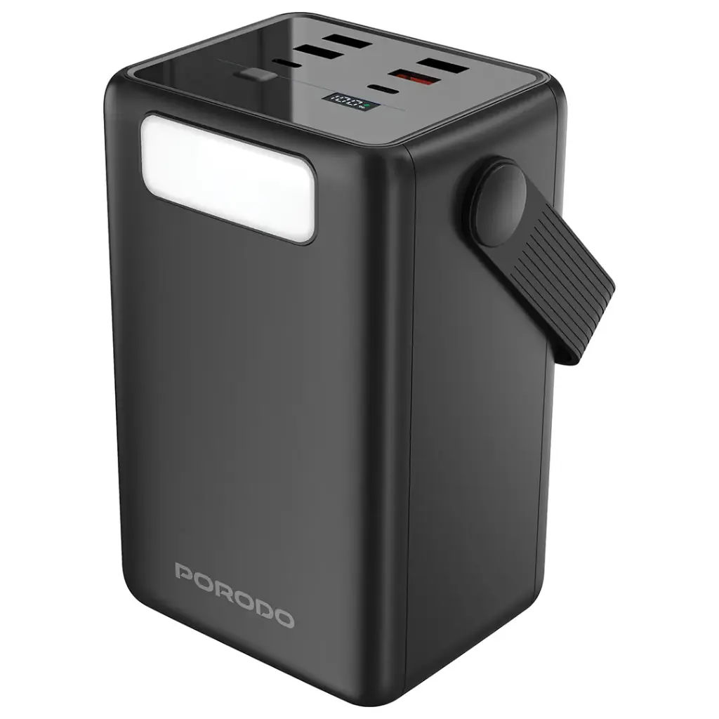 Porodo Lara 80000mAh Power Bank with Integrated Cables & Flashlight