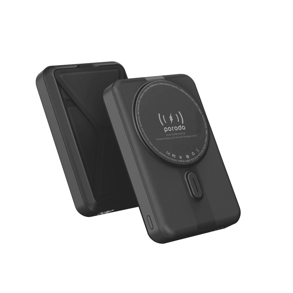 Porodo 10000mAh Digital MagSafe Power Bank & Stand (Type-C & USB-A)