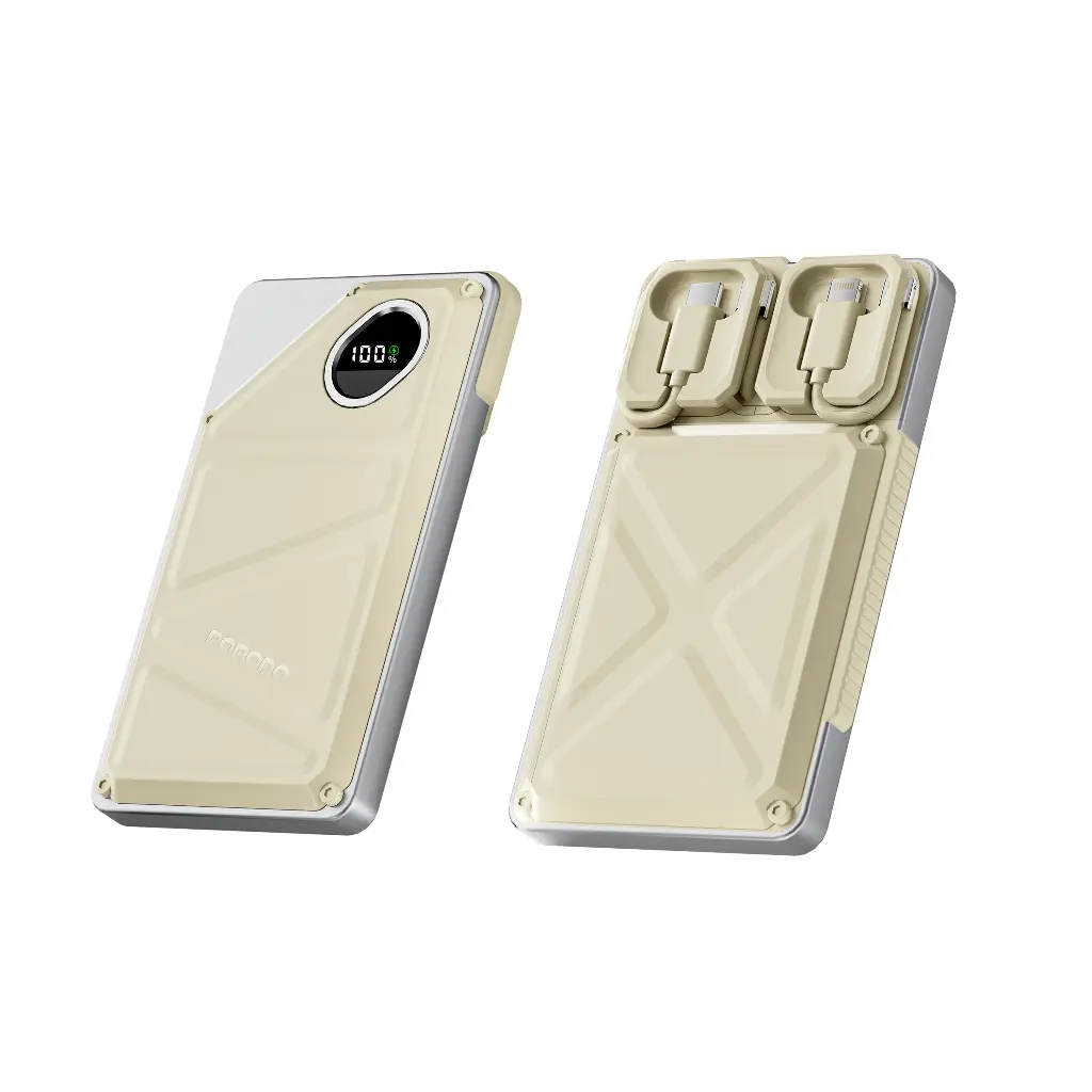 Porodo 10000mAh Power Bank with Built-In Type-C & Lightning