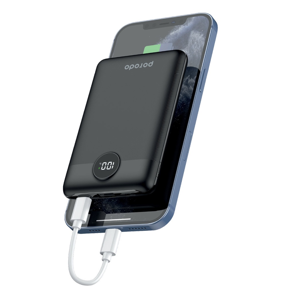 Porodo Super Slim 10000mAh Power Bank 20W PD & QC3.0 with 2-Output Fast Charging