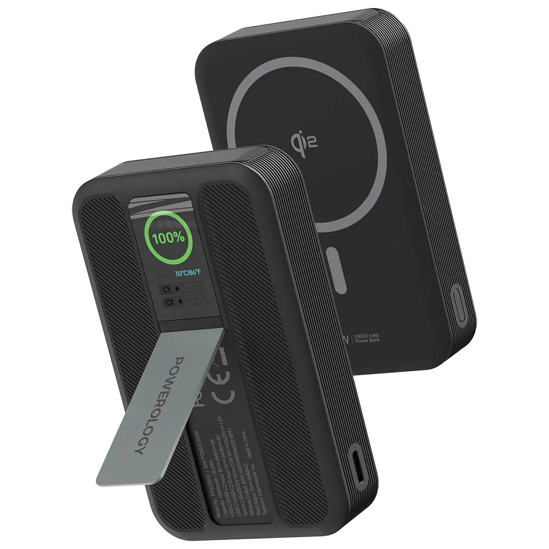 Powerology 10000mAh Qi2 iPhone 16 MagSafe Watch Charge Power Bank