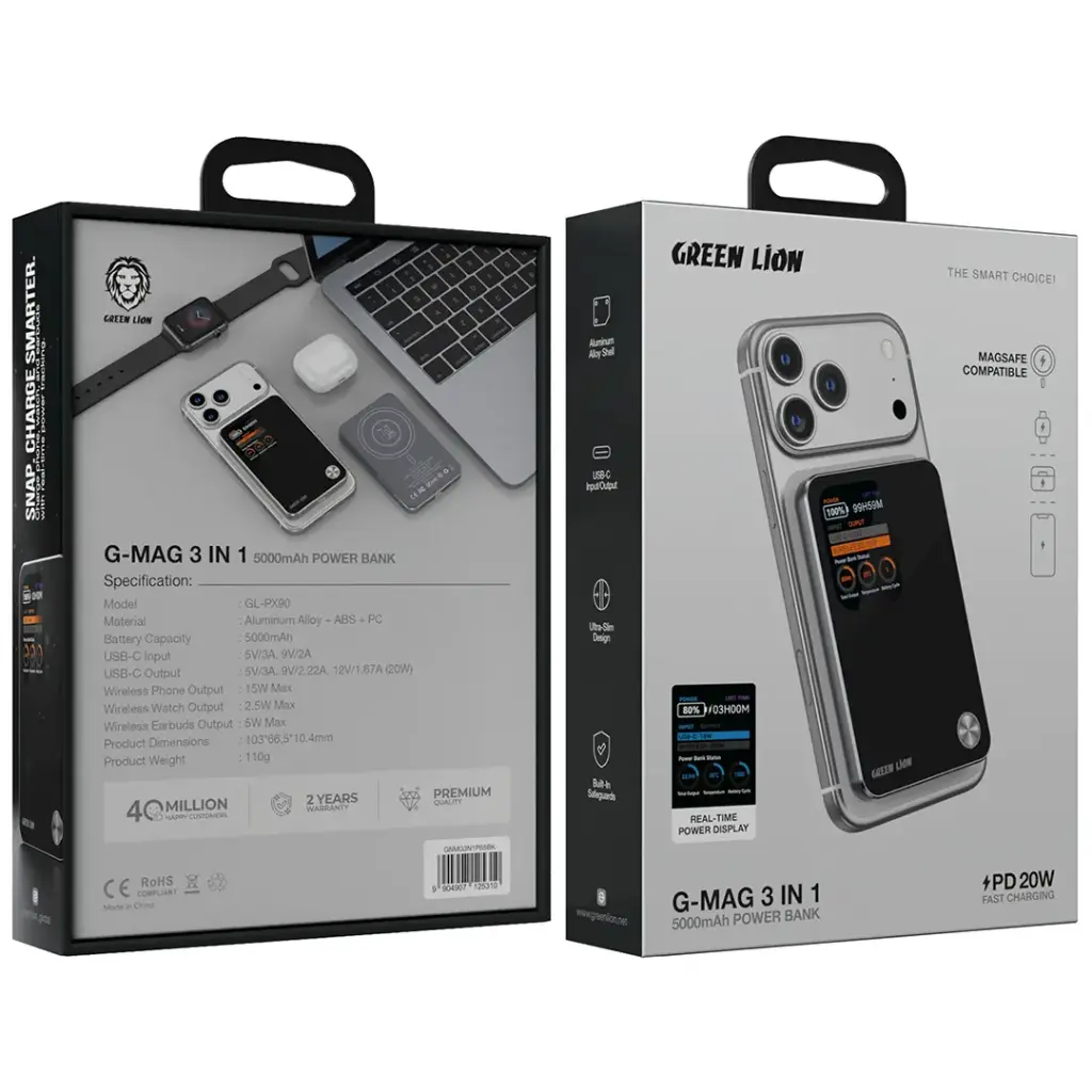 Green Lion G-Mag 3 in 1 Power Bank 5000mAh PD 20W