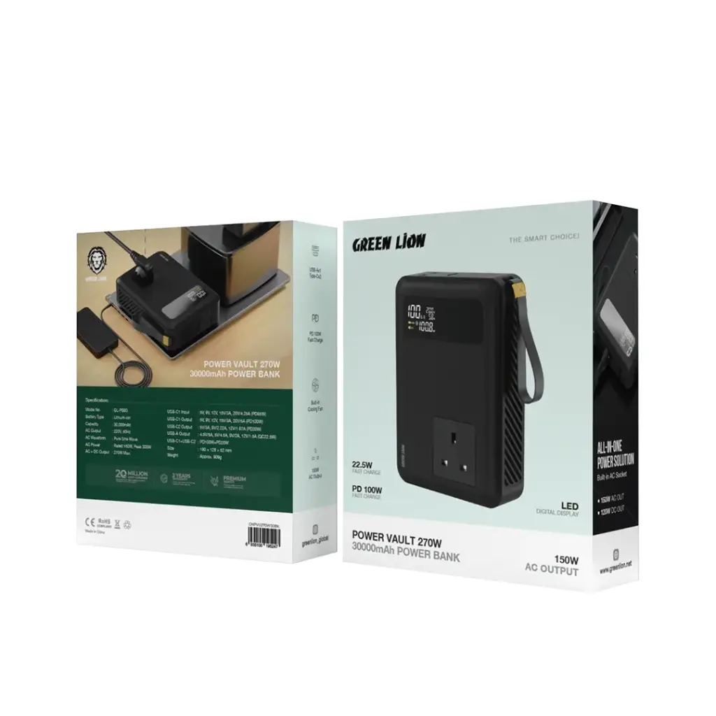 Green Lion Power Vault Power Bank 270W 30000mAh