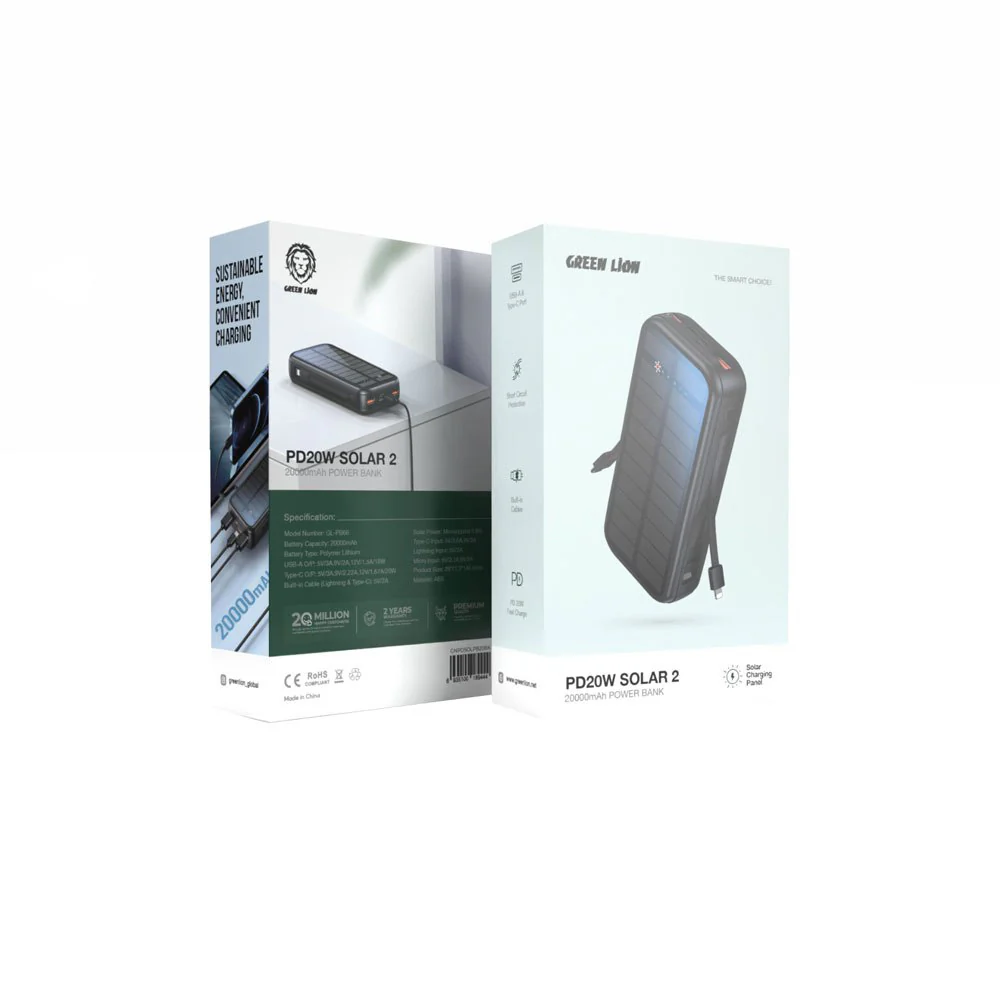 Green Lion PD20W Solar 2 Power Bank 20000mAh