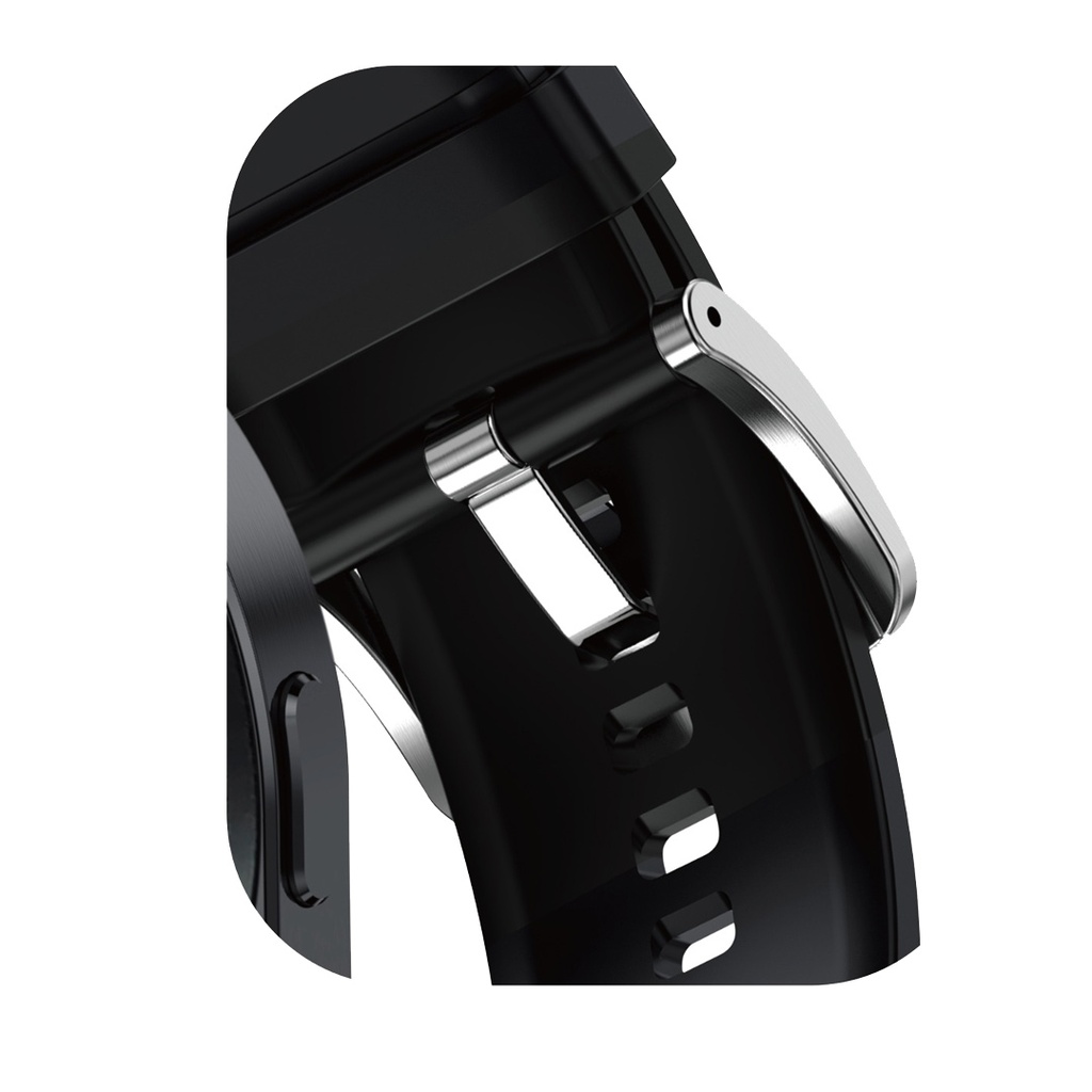 Porodo Zebro Smart Watch Black Dial Black Silicone Strap & Metal Strap