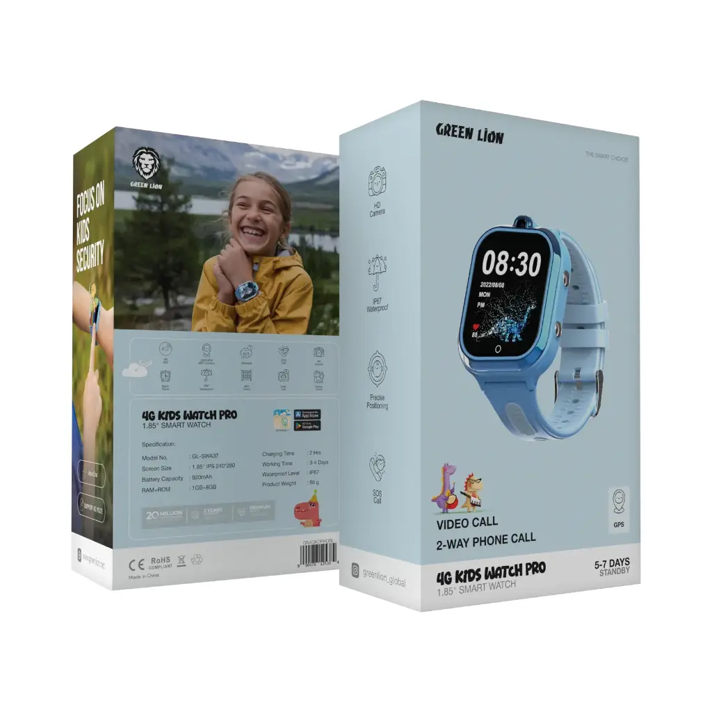 ساعات ذكية Green Lion 4G Kids Watch Pro 1.85 Inch