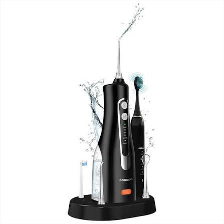 Porodo Lifestyle Ultimate Oral Care Duo مجموعة فرشاة أسنان كهربائية وجهاز تنظيف مائي للأسنان